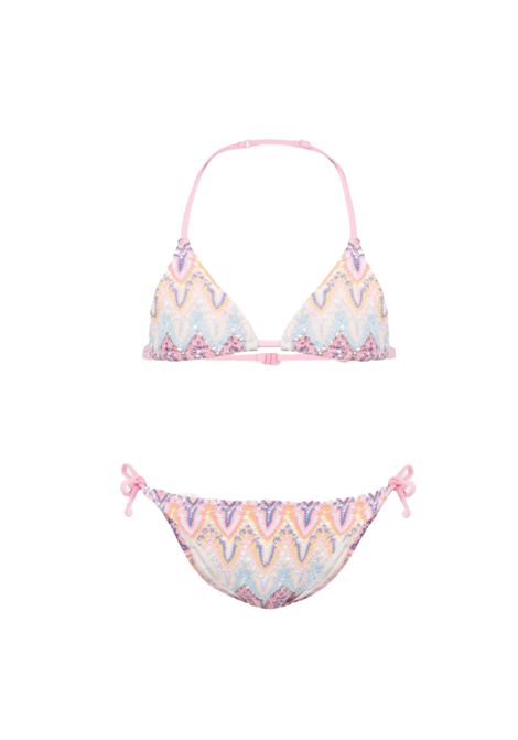Costume bambina Holly MC2 Saint Barth 00185H Rosa rachel twist pastel occhiello logo MC2 SAINT BARTH | Costumi | HOLLY00185H01